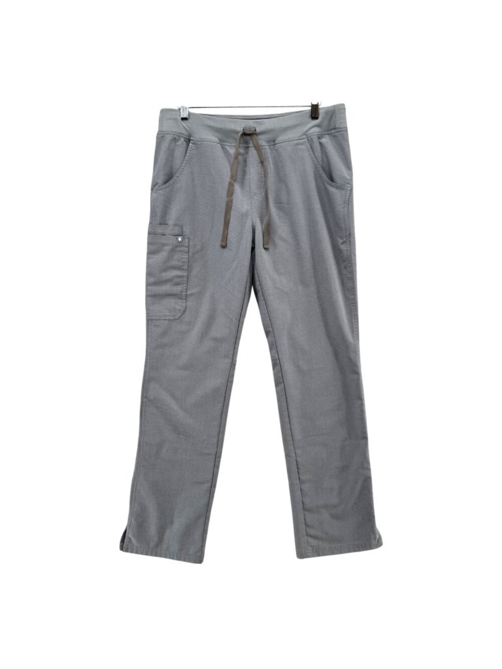 Figs Kade Cargo Scrub Pants Womens Grey Drawstring Yoga Style Stretch Size MT